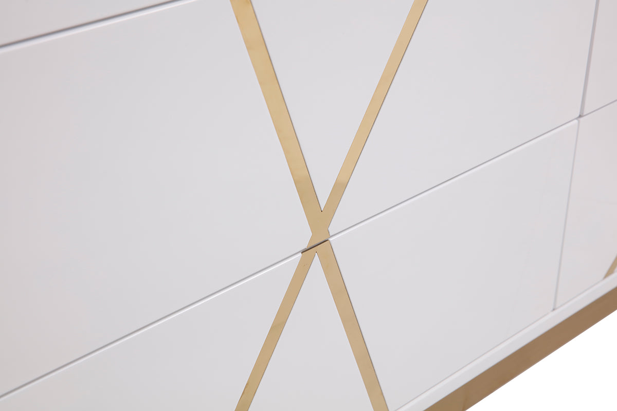 Modrest Nixa  Modern White & Gold Dresser-6