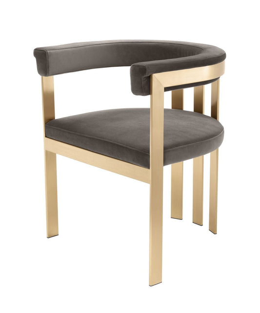 Modrest Kersey - Glam Grey Velvet Accent Chair | Lounge Chairs | Modishstore