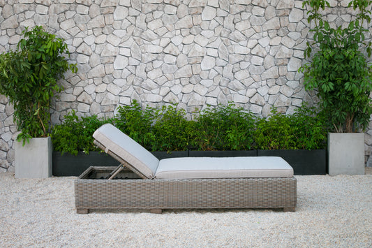 Renava Knox Outdoor Wicker Sunbed | Modishstore | Outdoor Recliners & Lounge Chairs