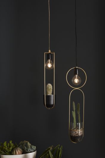 hanging planter with light Kol Acrobatic Hanging Planter With Spot Light By Accent Decor 2 Size -  Black - Fabric, Metal - 72015