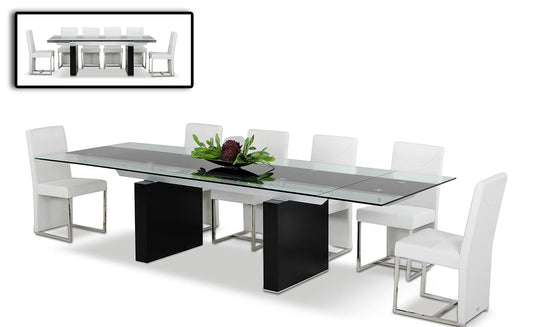 Modrest Lisbon - Extendable Glass Dining Table | Modishstore | Dining Tables