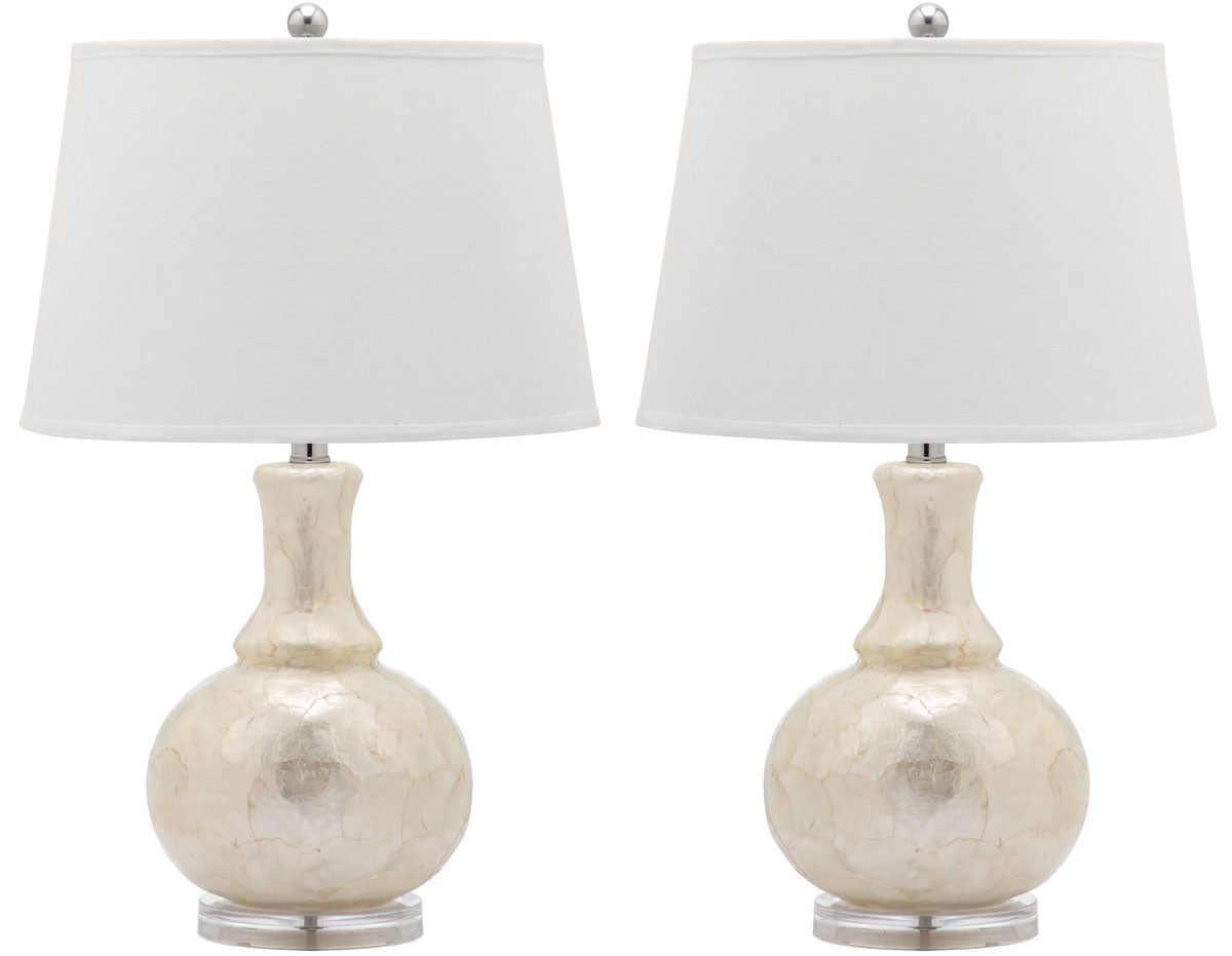 Safavieh Shelley 25-Inch H Gourd Table Lamp Set Of 2 - White | Table Lamps | Modishstore - 3
