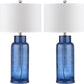 Safavieh Bottle 29-Inch H Glass Table Lamp Set Of 2 - Blue | Table Lamps | Modishstore