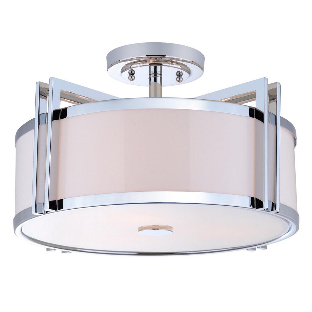 Safavieh Dark Grey 3 Light Chrome 17-Inch Dia Semi Flush - Chrome | Ceiling Lamps | Modishstore - 2