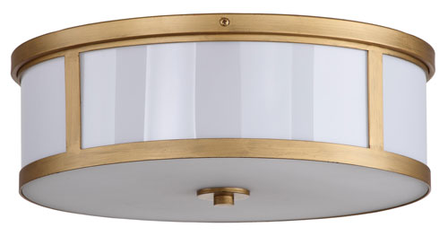 Safavieh Avery 2 Light Antique Gold 17-Inch Dia Drum Flush Mount - Antique Gold | Ceiling Lamps | Modishstore - 3