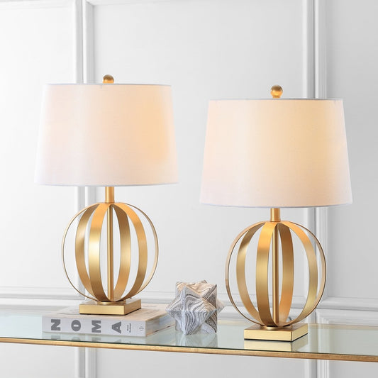 Safavieh Euginia 24.5-Inch H Sphere Table Lamp Set Of 2 - Gold | Table Lamps | Modishstore