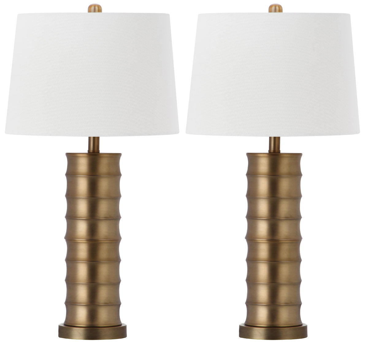 Safavieh Linus 28.5-Inch H Brass Column Table Lamp Set Of 2 - Gold | Table Lamps | Modishstore - 3