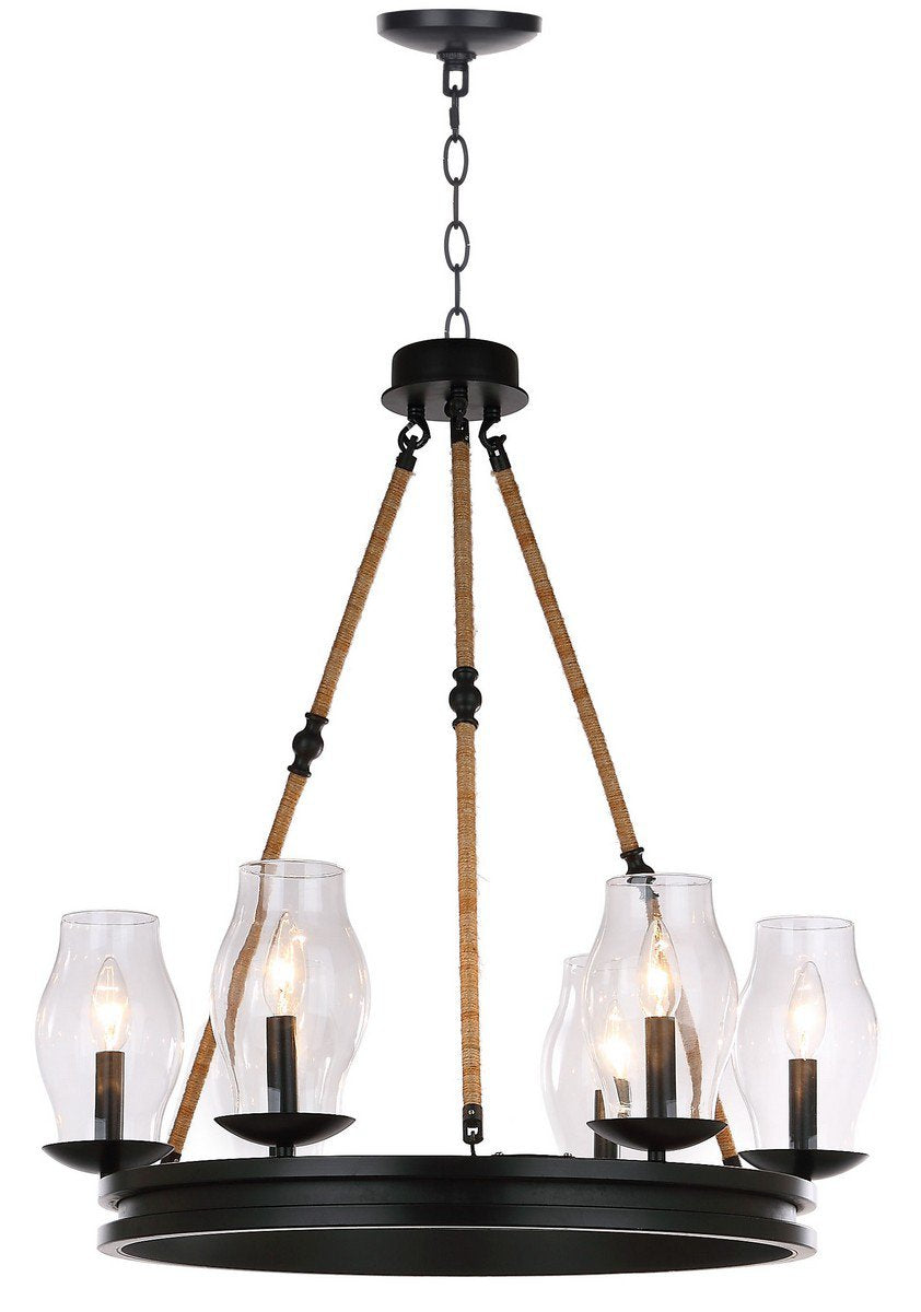 Safavieh Fritz 25-Inch Dia Adjustable Chandelier - Black | Chandeliers | Modishstore - 3