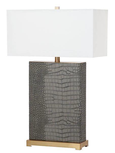 Safavieh Joyce 27.75-Inch H Faux Alligator Table Lamp Set Of 2 - Grey | Table Lamps | Modishstore - 5