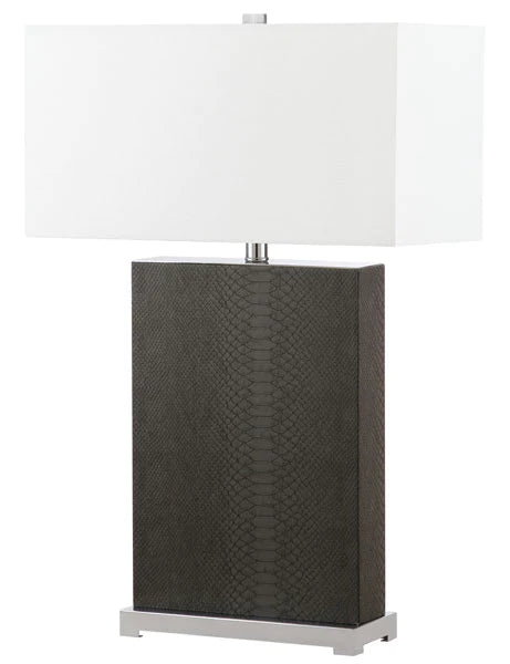 Safavieh Joyce 27.75-Inch H Faux Snakeskin Table Lamp Set Of 2 - Grey | Table Lamps | Modishstore - 6