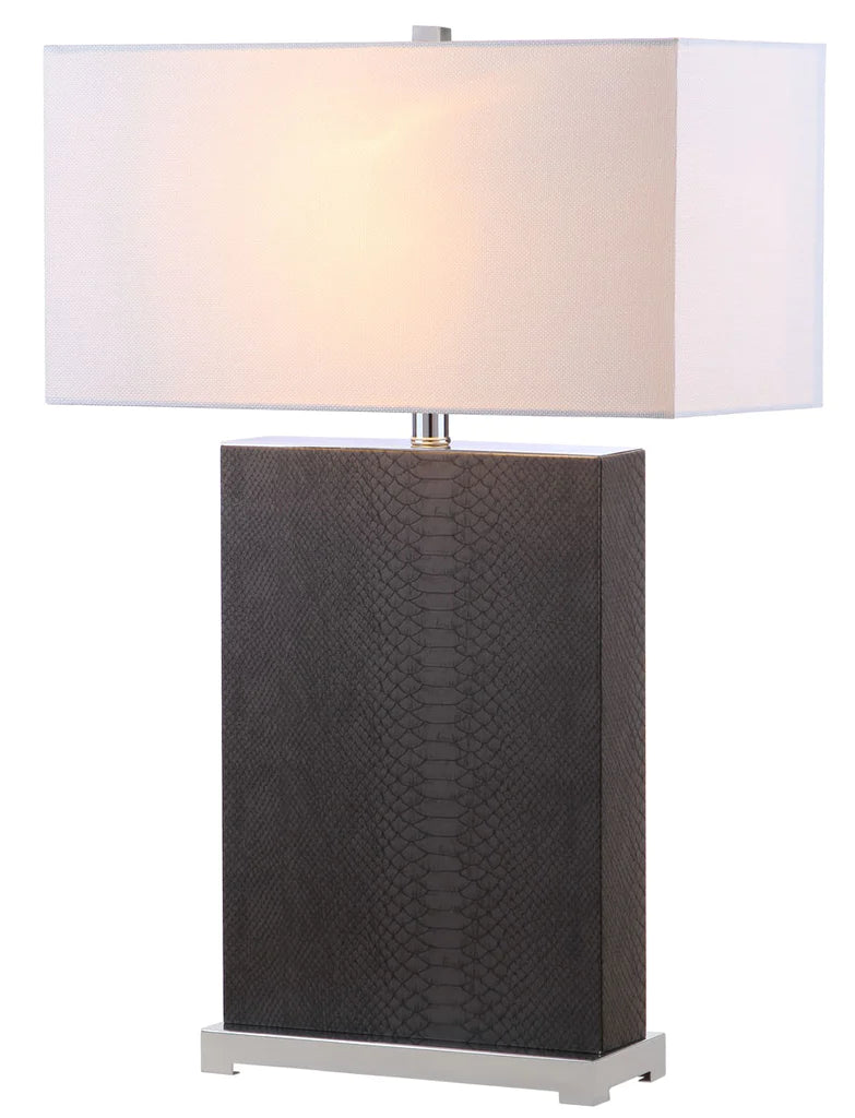 Safavieh Joyce 27.75-Inch H Faux Snakeskin Table Lamp Set Of 2 - Grey | Table Lamps | Modishstore - 4
