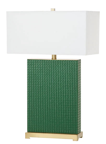 Safavieh Joyce 27.75-Inch H Faux Woven Leather Table Lamp Set Of 2 - Dark Green | Table Lamps | Modishstore - 5