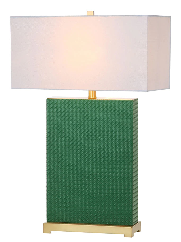 Safavieh Joyce 27.75-Inch H Faux Woven Leather Table Lamp Set Of 2 - Dark Green | Table Lamps | Modishstore - 4