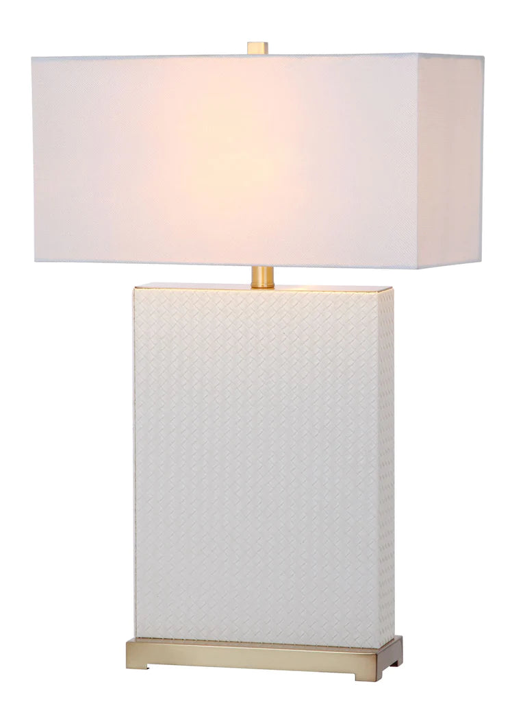 Safavieh Joyce 27.75-Inch H Faux Woven Leather Table Lamp Set Of 2 - Cream | Table Lamps | Modishstore - 4