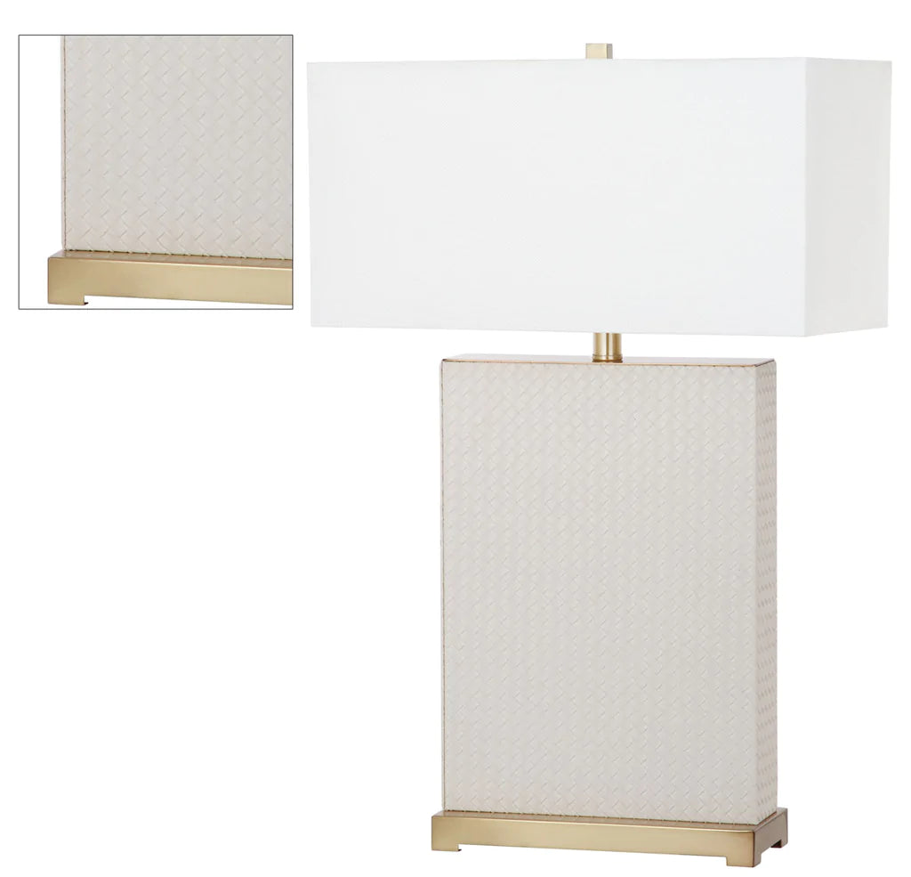 Safavieh Joyce 27.75-Inch H Faux Woven Leather Table Lamp Set Of 2 - Cream | Table Lamps | Modishstore - 3