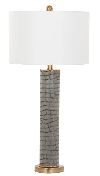 Safavieh Ollie 31.5-Inch H Faux Alligator Table Lamp Set Of 2 - Grey | Table Lamps | Modishstore - 5