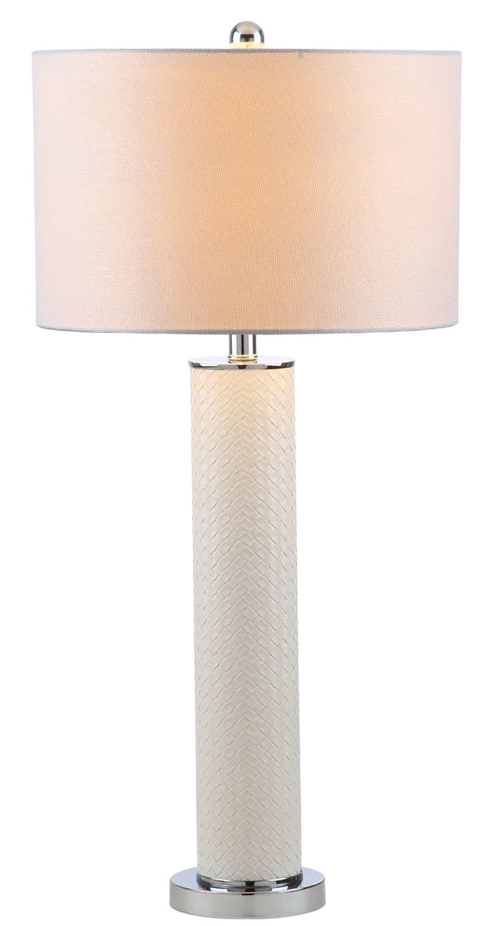 Safavieh Ollie 31.5-Inch H Faux Woven Leather Table Lamp Set Of 2 - Cream | Table Lamps | Modishstore - 4