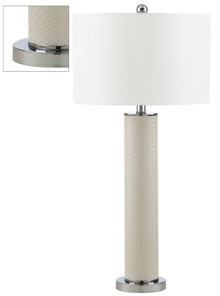 Safavieh Ollie 31.5-Inch H Faux Woven Leather Table Lamp Set Of 2 - Cream | Table Lamps | Modishstore - 3