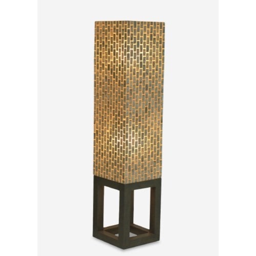 Wales Fiberglass/Capiz Floor Lamp Medium - Gray by Jeffan | Floor Lamps | Modishstore