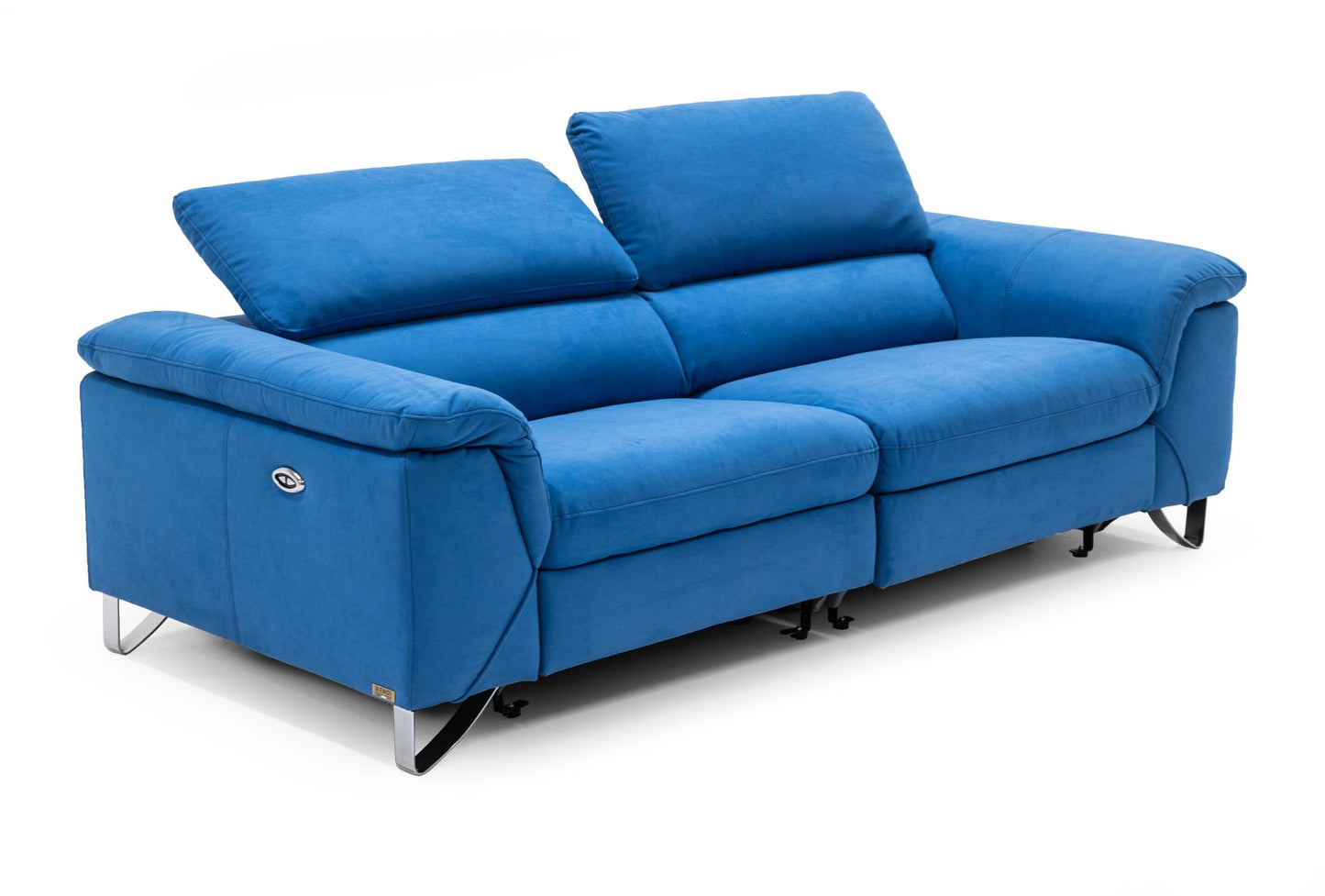 Divani Casa Maine - Modern Royal Blue Fabric Sofa w/ Electric Recliners-2