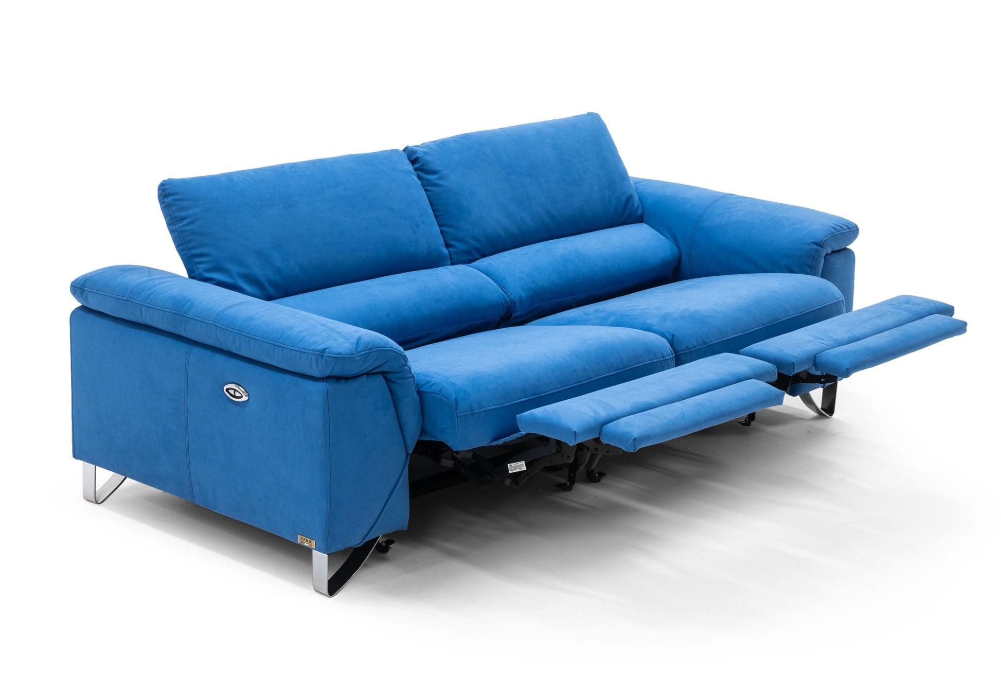 Divani Casa Maine - Modern Royal Blue Fabric Sofa w/ Electric Recliners-3
