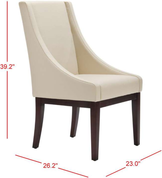 Safavieh Cr̬me Leather Sloping Armchair | Accent Chairs | Modishstore - 4