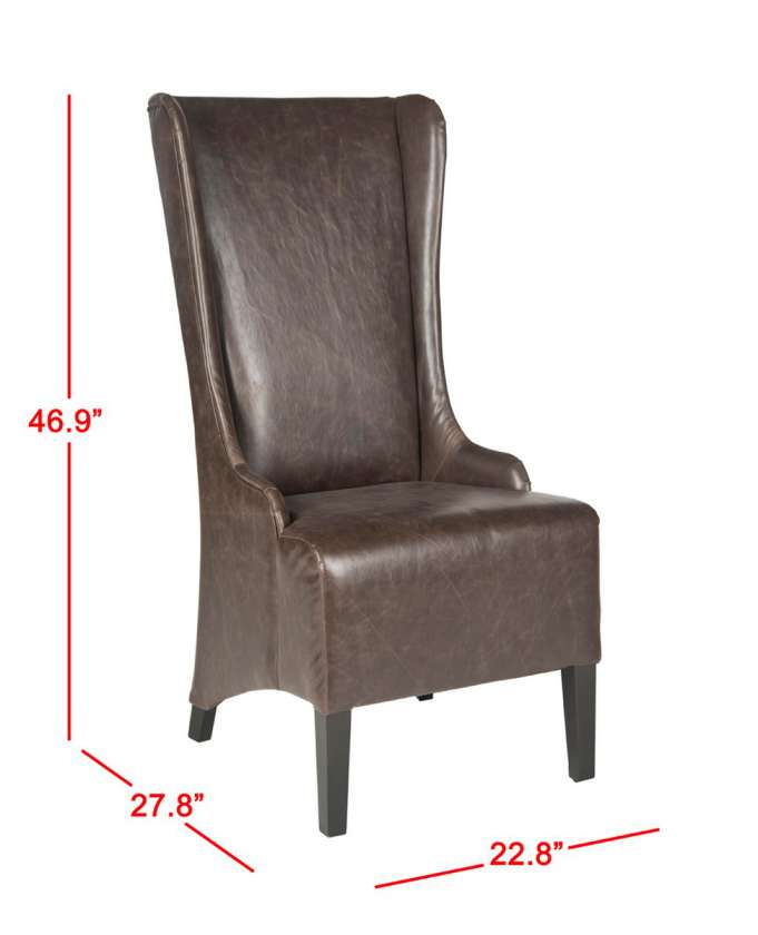 Safavieh Becall 20''H Leather Dining Chair | Dining Chairs | Modishstore - 3