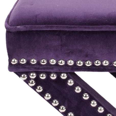 Safavieh Palmer Ottoman - Flat Black Nail Heads | Ottomans | Modishstore - 3