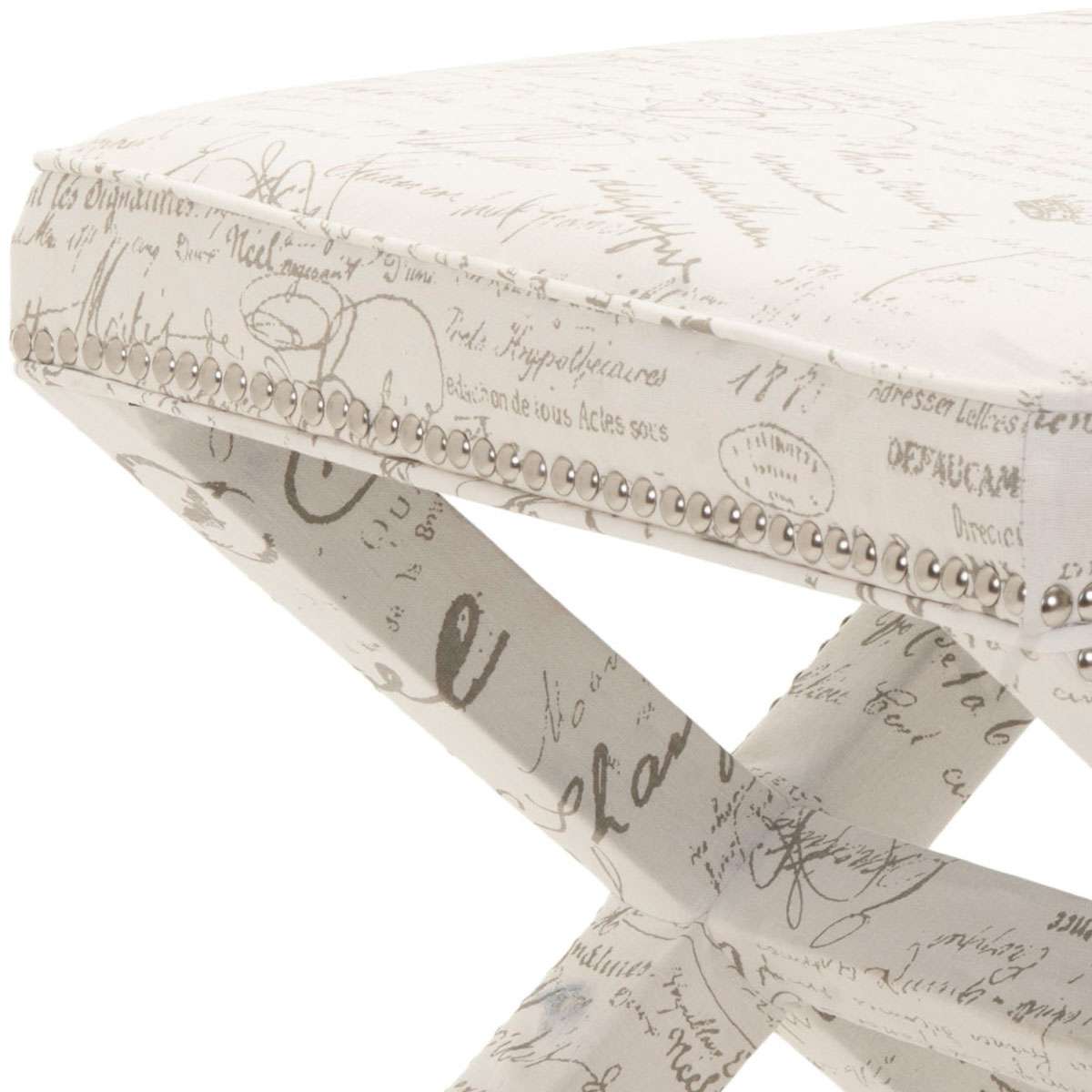 Safavieh Palmer Ottoman - Silver Nail Heads - Multi | Ottomans | Modishstore - 3