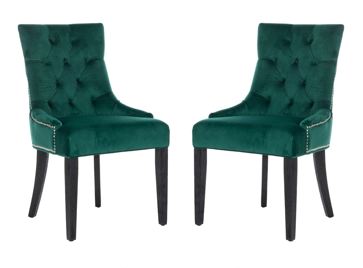 Safavieh Harlow 19''H Tufted Ring Chair (Set Of 2) - Silver Nail Heads | Dining Chairs | Modishstore - 1