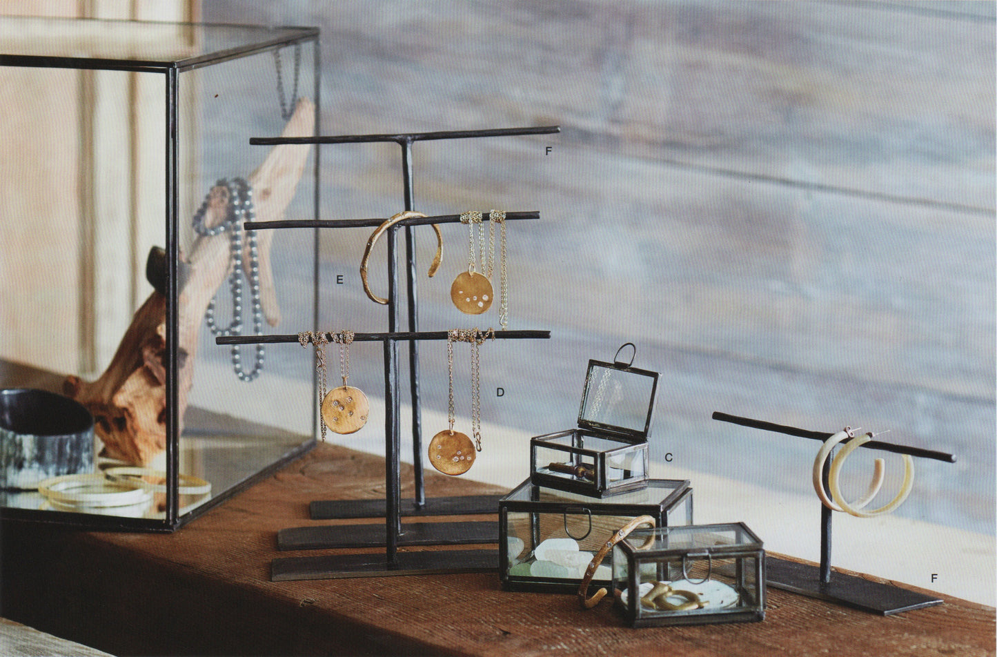 Roost Forged Iron Jewelry Stands - Set Of 4 | ModishStore | Display Cases