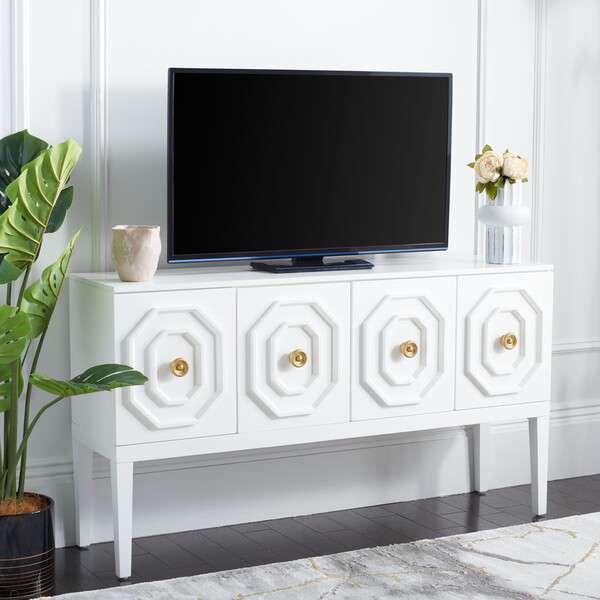 Safavieh Riya 3 Door 2 Shelf Sideboard - White | Sideboards | Modishstore - 4