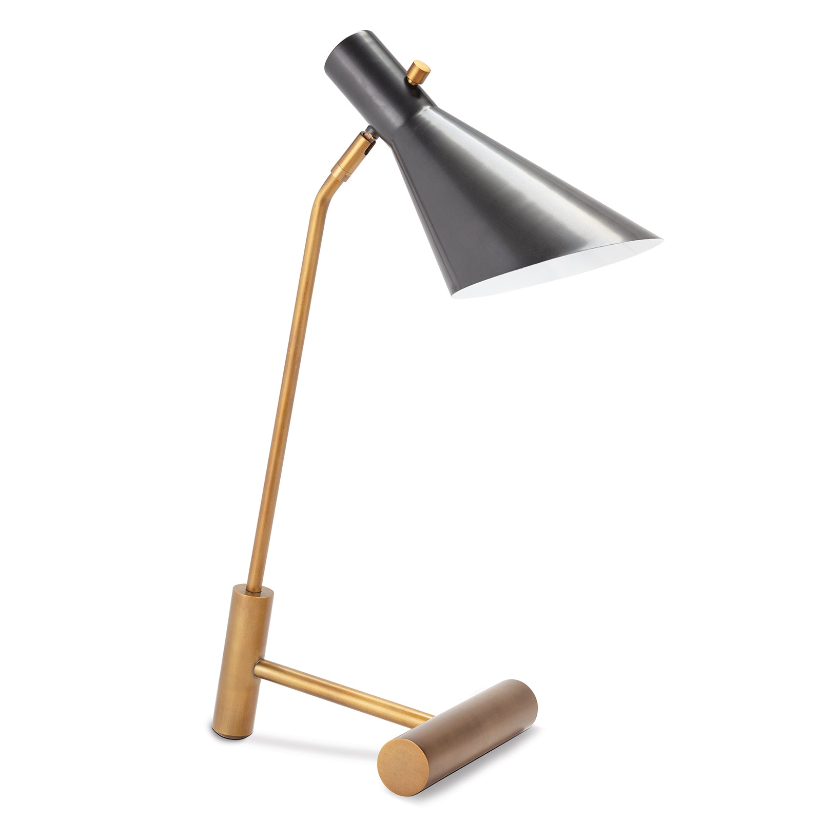 Spyder Task Lamp Blackened Brass and Natural Brass By Regina Andrew | Desk Lamps | Modishstore - 3