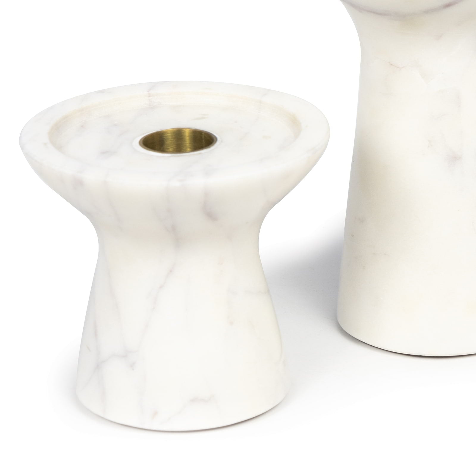 Klein Marble Candle Holder Set White By Regina Andrew | Candle Holders | Modishstore - 4