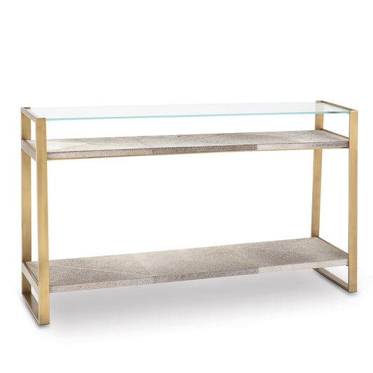Andres Hair on Hide Console Large Brass By Regina Andrew | Console Tables | Modishstore