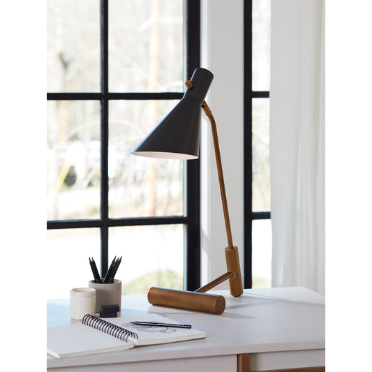 Spyder Task Lamp Blackened Brass and Natural Brass By Regina Andrew | Desk Lamps | Modishstore