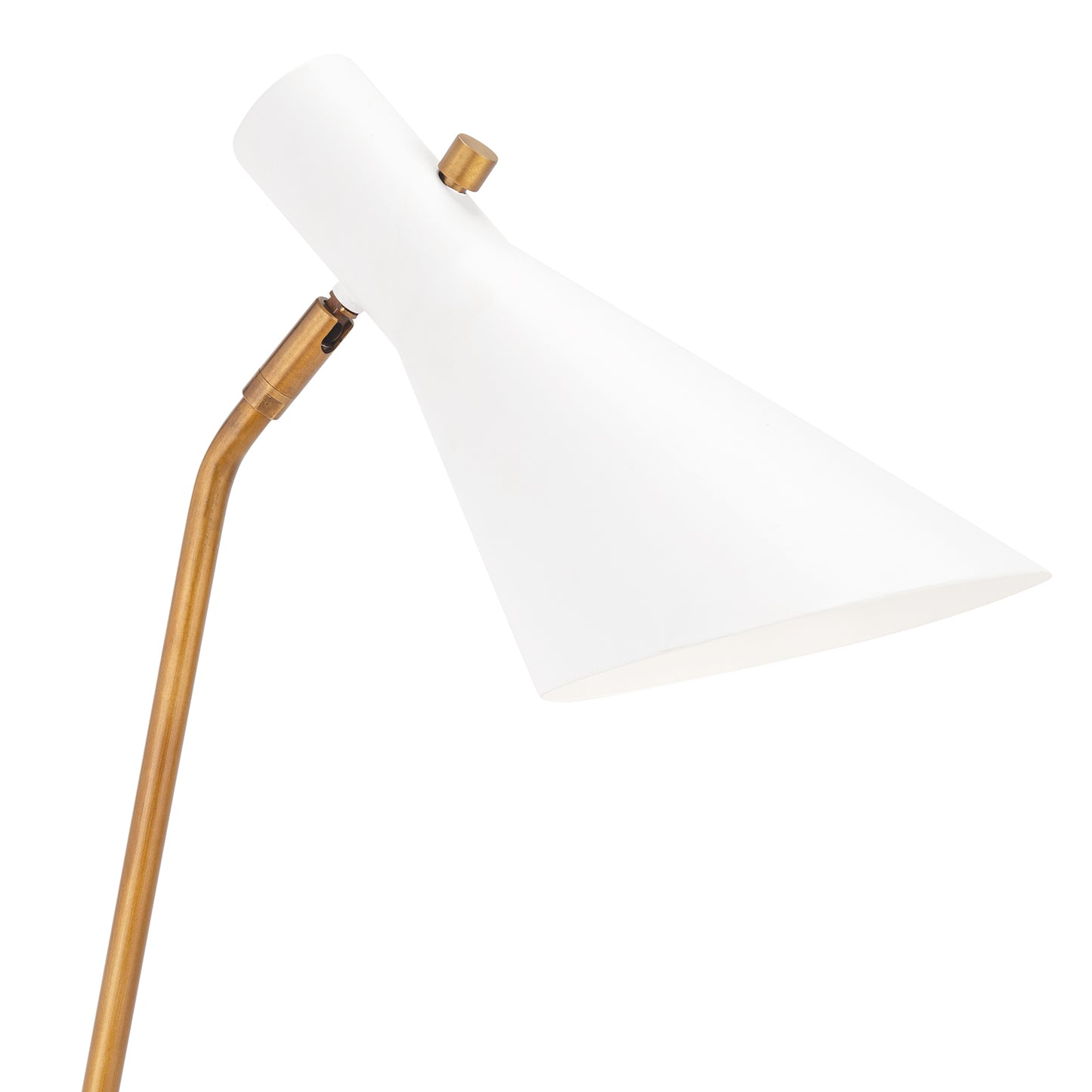 Spyder Task Lamp White and Natural Brass By Regina Andrew | Desk Lamps | Modishstore - 5