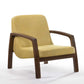 Modrest Bronson Mid-Century Modern Yellow & Walnut Accent Chair-2
