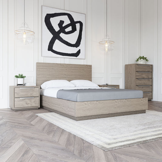 Modrest Samson - Contemporary Grey and Silver Bed | Modishstore | Beds