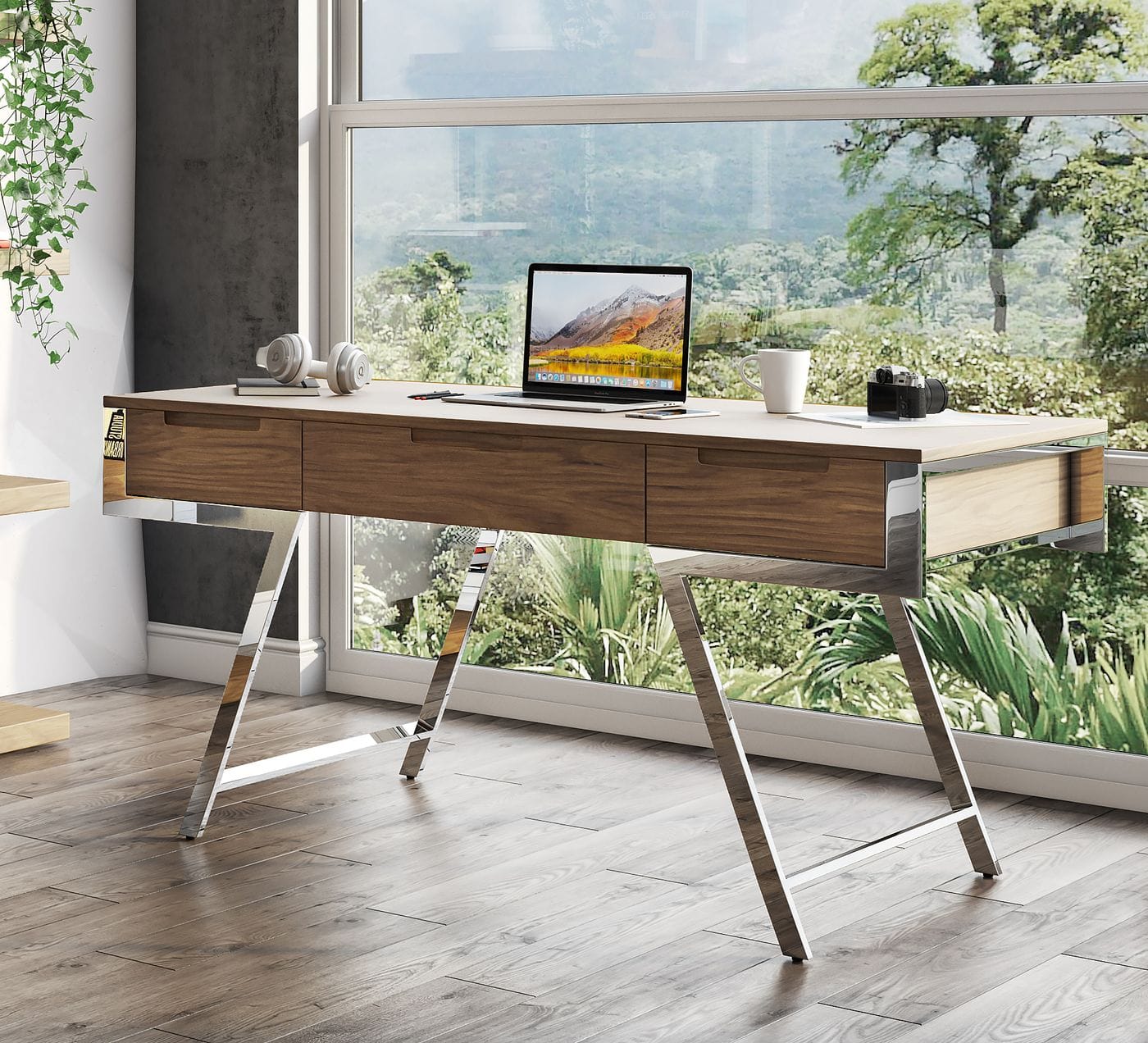 Modrest Dessart - Modern Walnut Veneer Desk-2
