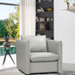 Divani Casa Tamworth Modern Grey Leather Swivel Chair | Modishstore | Accent Chairs