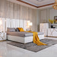 Modrest Nixa Modern White Bonded Leather & Gold Bed-3
