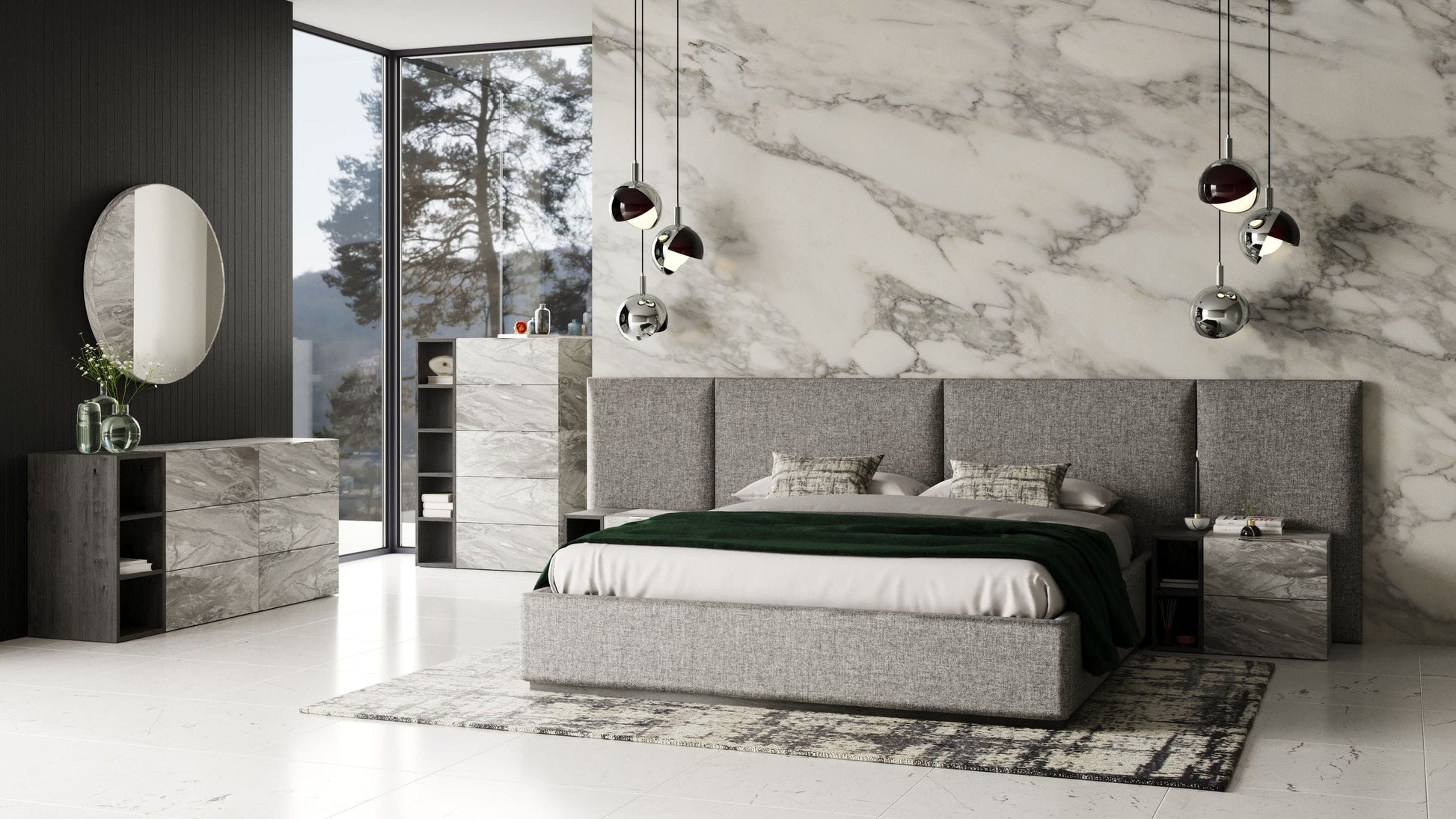Nova Domus Maranello - Modern Grey Bed Set | Bedroom Sets | Modishstore - 2
