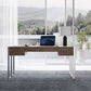 Modrest Orcutt - Modern Walnut & Stainless Steel Desk | Modishstore | Desks