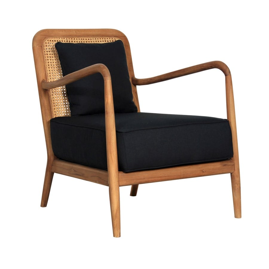 Alora Rattan Occasional Chair, Teak/Rattan Cane by Jeffan | Accent Chairs | Modishstore