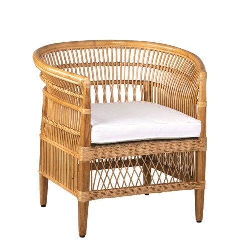 Maia Rattan/Mindi Wood Occasional Chair by Jeffan | Accent Chairs | Modishstore - 7