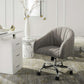 Safavieh Themis Linen Chrome Leg Swivel Office Chair | Office Chairs |  Modishstore  - 2