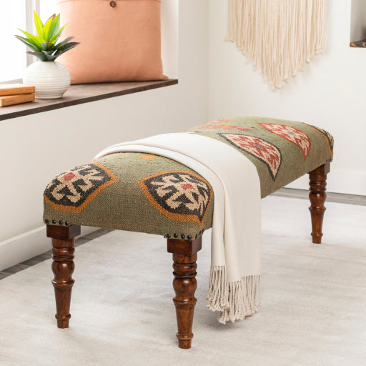 Surya Upholstered Bench - PAJ-003 | Stools & Benches | Modishstore
