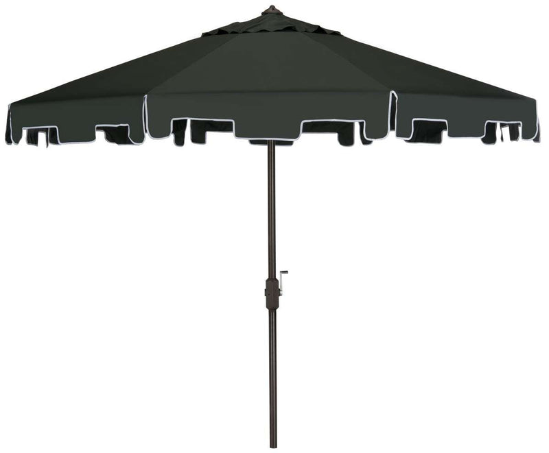 Safavieh Uv Resistant Zimmerman 9 Ft Crank Market Push Button Tilt Umbrella With Flap | Umbrellas |  Modishstore  - 2