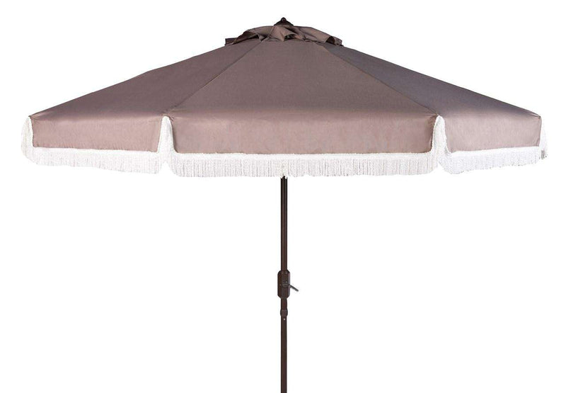 Safavieh Milan Fringe 9Ft Crank Outdoor Push Button Tilt Umbrella | Umbrellas |  Modishstore  - 2